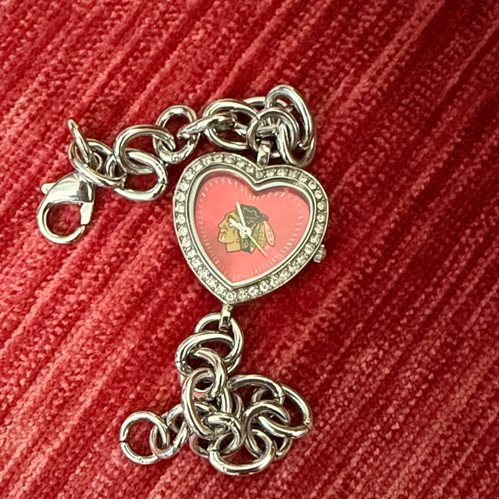 Game Time Red and Silver Heart Watch - Picture 5 of 5